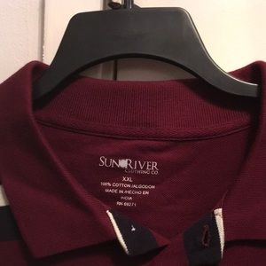 NWT Sun River Mens Burgundy Polo XXL
